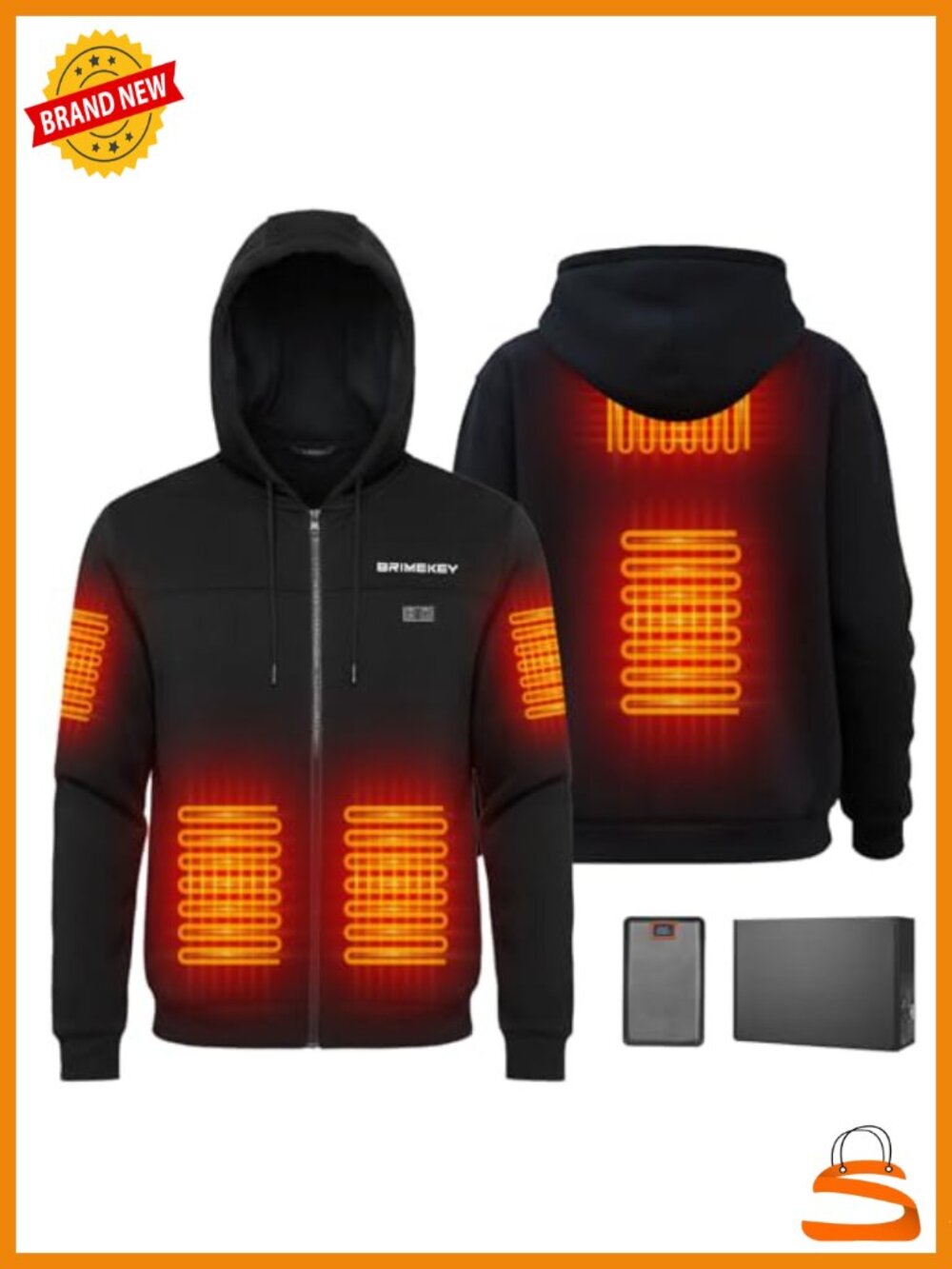 Heated Hoodie Fleece Lined Electric Sweatshirt 20000mAh Battery Unisex